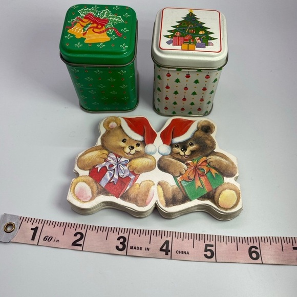 Russ Holiday Cutout 9 ft. Garland Decorative Christmas Teddy Bears-VTG Tins - Picture 3 of 6